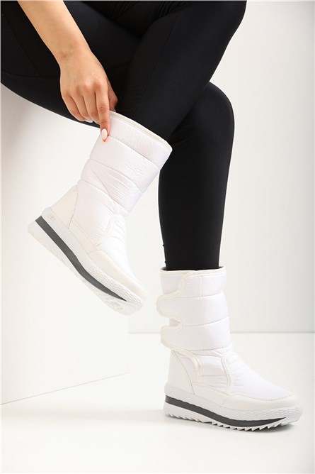 Botas de neve acolchoadas femininas 3280 - brancas #360275