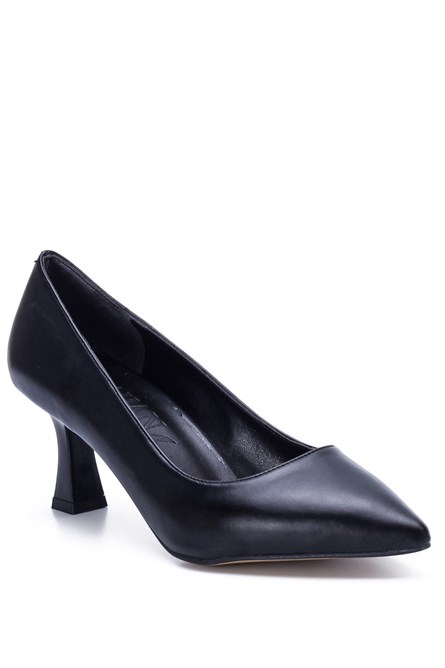 Sapatos femininos elegantes de salto fino 0002 - Preto #363218