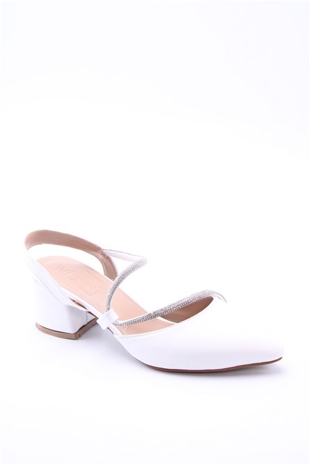 Sapatos Elegantes Femininos Com Pedras 7052 - Branco #360554
