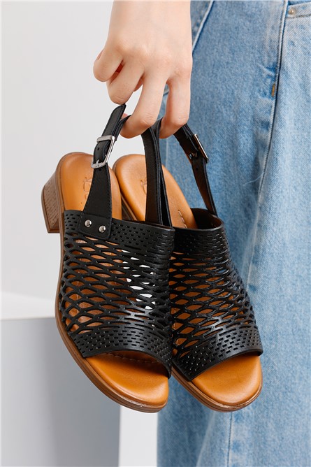 BY69 Sandálias casuais femininas - pretas #371846 