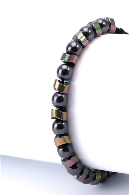  Metalik Hematit 6mm  Asimetrik Kesim Ebruli Hematit Doğal Taş Makrome Bileklik Gri #363324