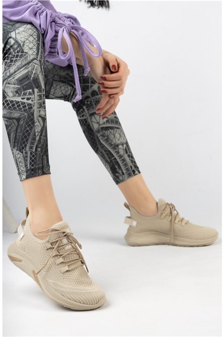 Unisex Textile Sports Shoes 4555 - Beige #360337