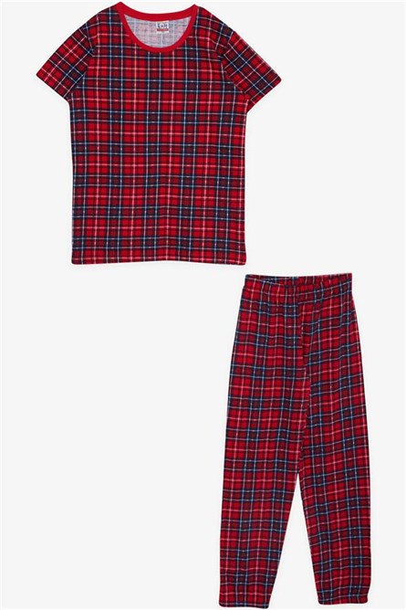 Pijama xadrez infantil para meninos - Vermelho #406584