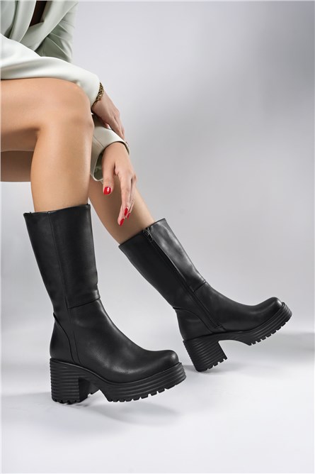 Botas femininas com plataforma 0012270 - Pretas #403762
