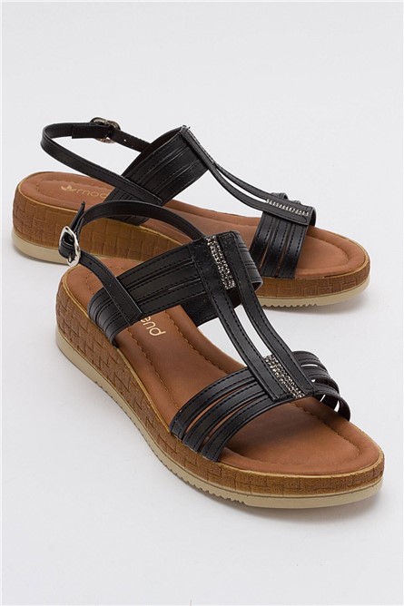 Sandálias Casuais Femininas - Pretas #382916