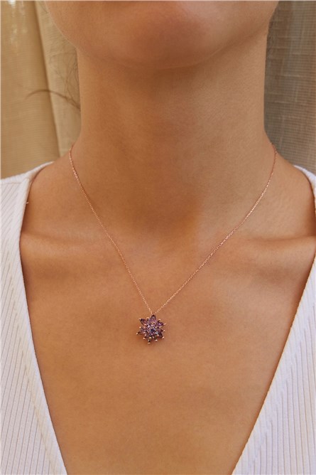 Colar de Prata Banhado a Rosa - Rosa #398456