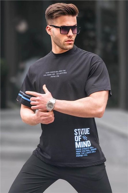 T-shirt regular fit da uomo 6087 - nera #394831