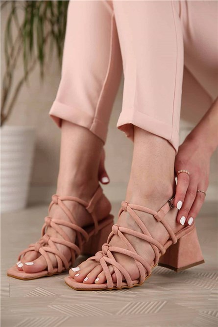 Sandálias de salto feminino - Pó 301130