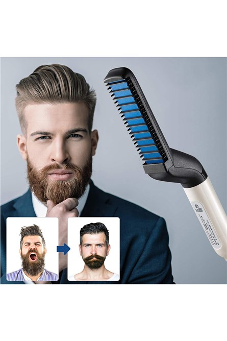 Pente Elétrico para Modelar Cabelo Masculino - Preto 20230321198