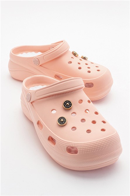 Chinelos femininos tipo tamanco - Cor Pó #382801 