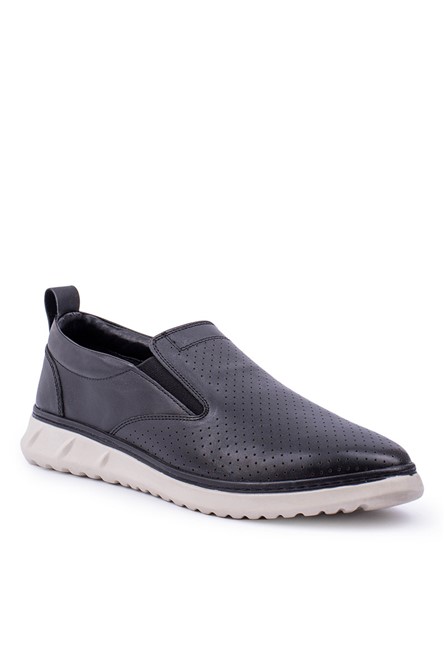 ALEXANDER GARCIA Sapatos casuais masculinos de couro genuíno - Preto 20230321151