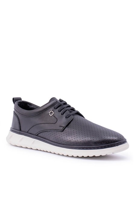 ALEXANDER GARCIA Sapatos casuais masculinos de couro genuíno - Preto 20230321174