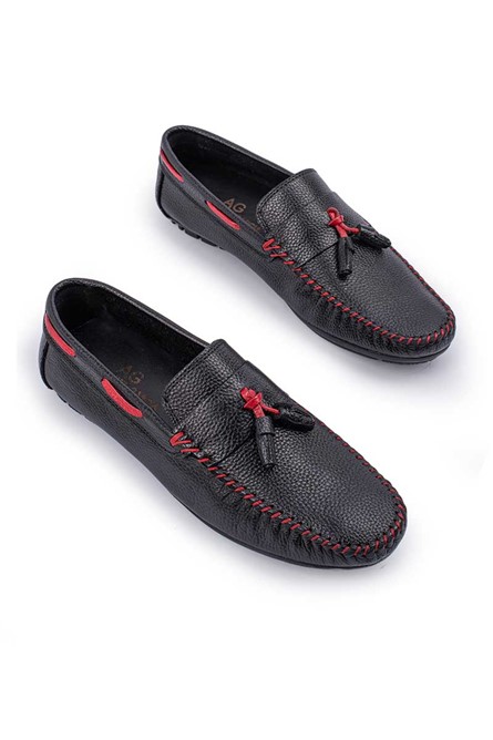 Mocassins masculinos de couro genuíno ALEXANDER GARCIA - Preto 20230321130