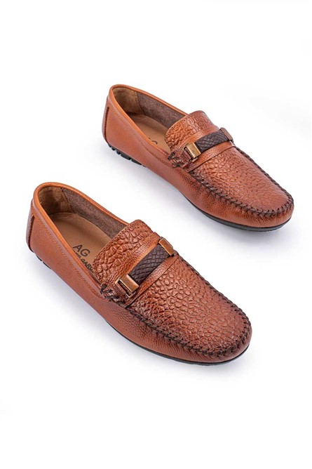 Mocassins masculinos de couro genuíno ALEXANDER GARCIA - Marrom 20230321137