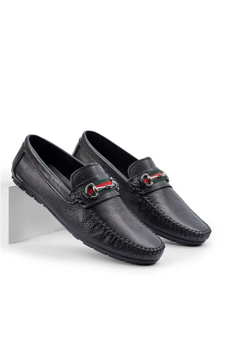 Mocassins masculinos de couro genuíno ALEXANDER GARCIA - Preto 20230321114