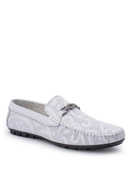 Mocassins masculinos de couro genuíno ALEXANDER GARCIA - Branco 20230321109