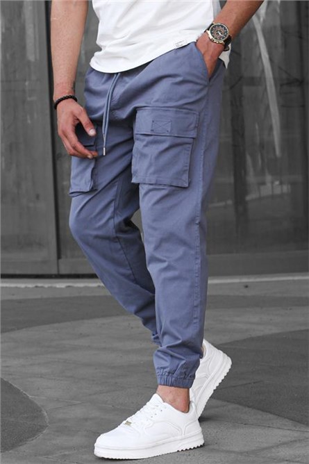 Męskie spodnie joggery 6812 - Smoke Grey #395303