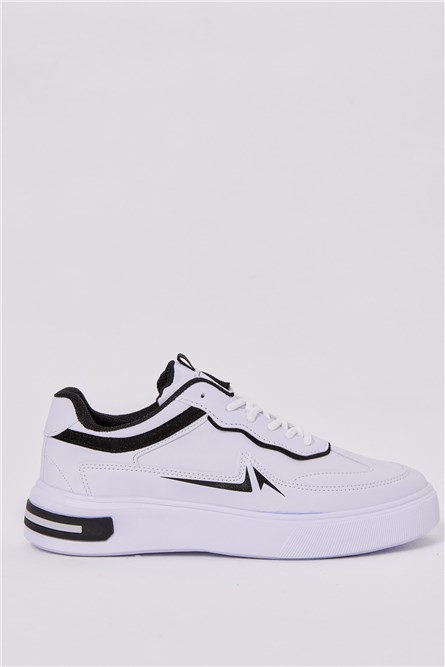 Scarpe sportive stringate da uomo - Bianco con nero #399089