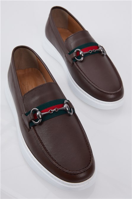 Mocassini da uomo in vera pelle - Marrone #401230