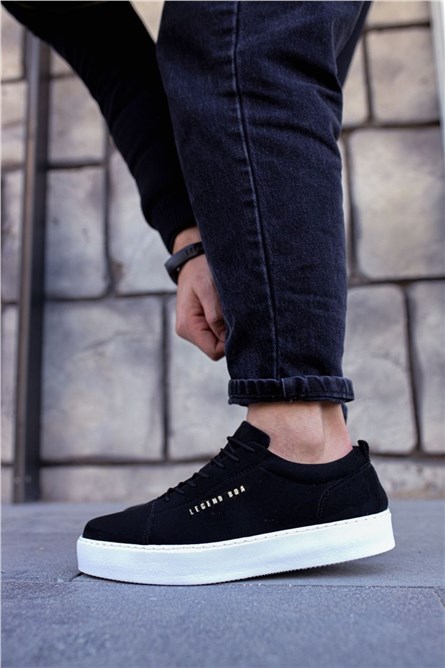 Sapatos Casuais Masculinos Nubuck BA0104 - Preto #322188