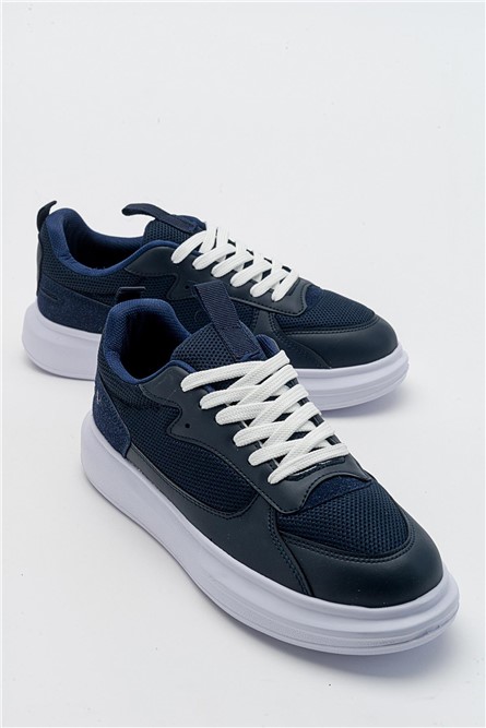 Calçados Esportivos Masculinos com Cadarços - Azul Escuro #381753