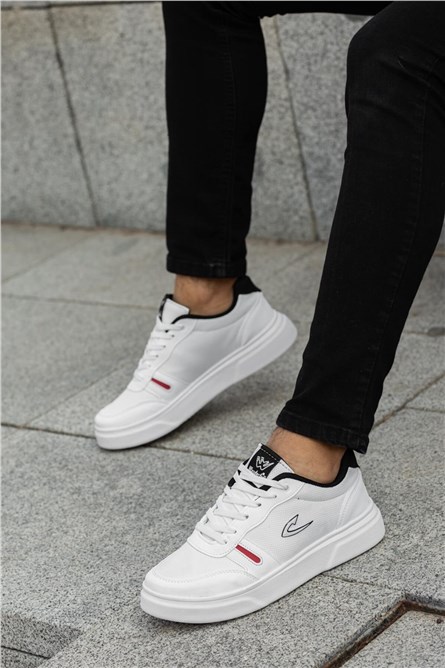 Calçados esportivos masculinos com cadarço - Branco com Preto #362970