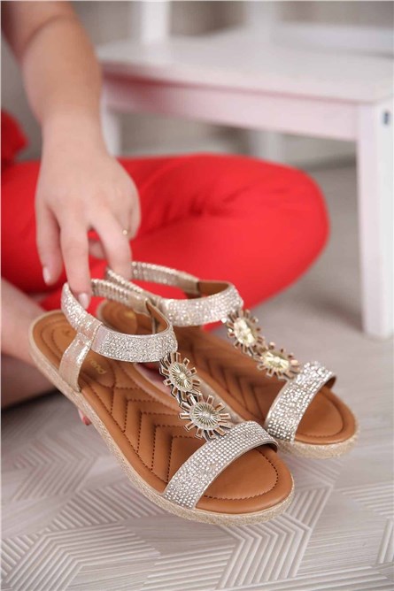 Sandálias Femininas P715 - Ouro 297693