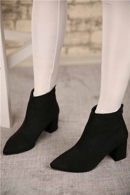 Botas femininas de camurça - pretas 298517
