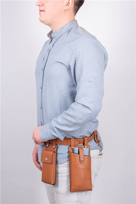 Bolsa de Cinto Masculina - Marrom Claro #002