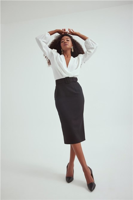 Saia Justa Feminina - Preta #309379