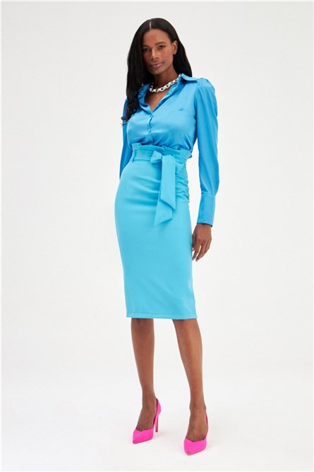 Saia Justa Feminina - Azul Claro #358602