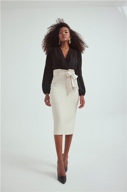 Saia Justa Feminina - Creme #309384