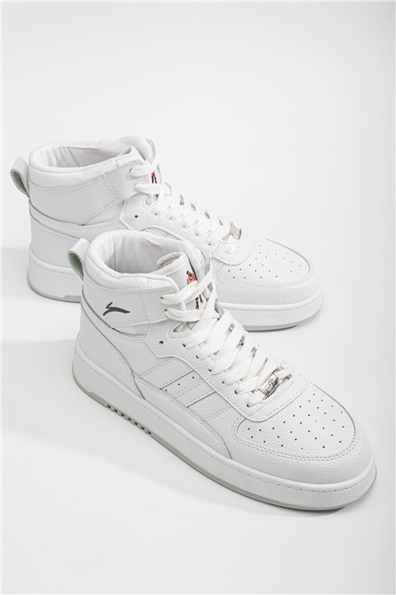 Botas esportivas masculinas com cordões - brancas #365874