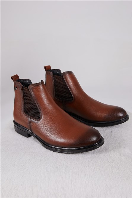 Botas masculinas de couro genuíno TB500 - Taba #320614