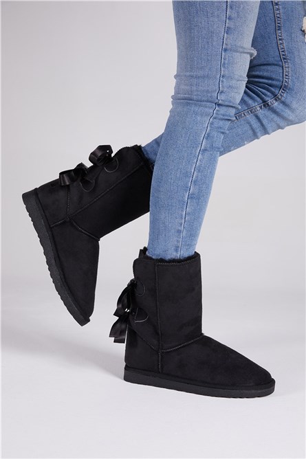 Botas femininas com forro quente Tbkdn2 - Pretas #319582