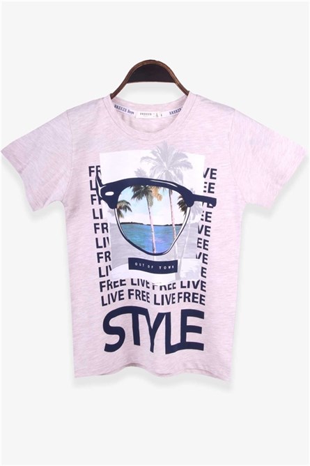 Camiseta infantil para menino - Bege #395901