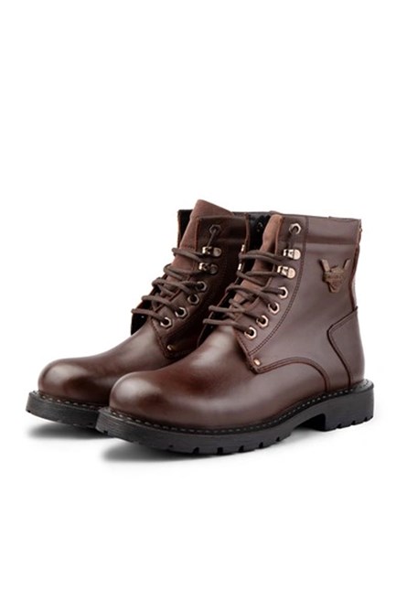 Botas masculinas de couro genuíno Ducavelli - Marrom #363753