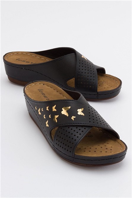 Chinelos Casuais Femininos - Pretos #382879