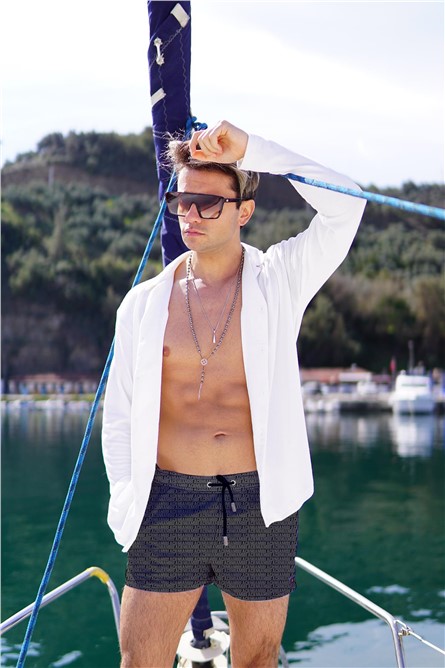 Shorts de Praia Masculino C1181 - Preto #383416