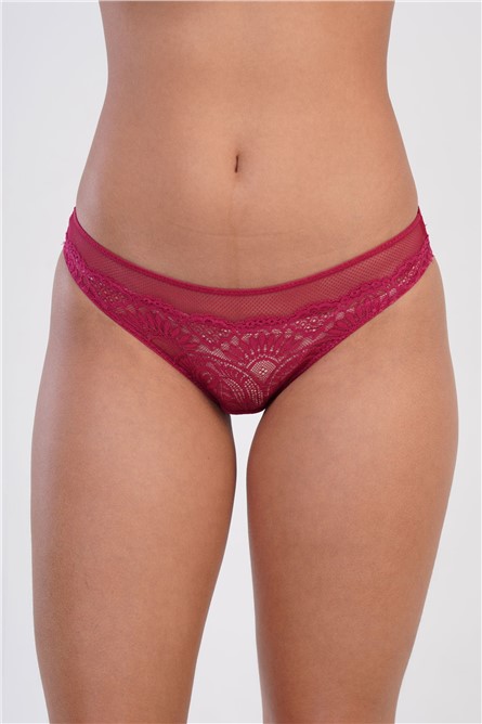 Calcinha Feminina de Renda C13019 - Rosa Escuro #364888