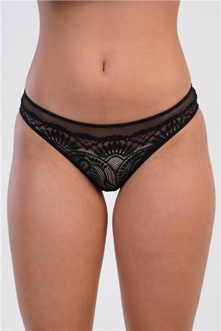 C13019 Biquíni Feminino de Renda - Preto #364890