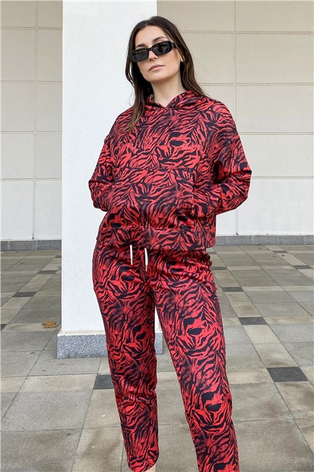 Moletom Feminino 838 - Vermelho com Preto #382963