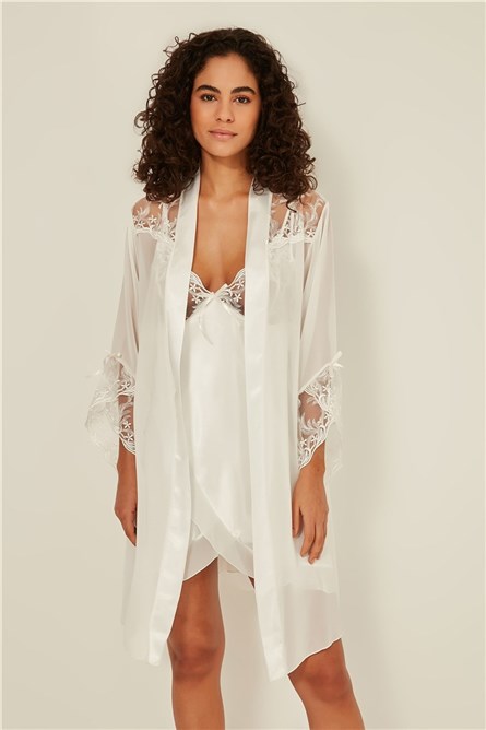 Conjunto de Cetim Feminino 048 - Cru #315218