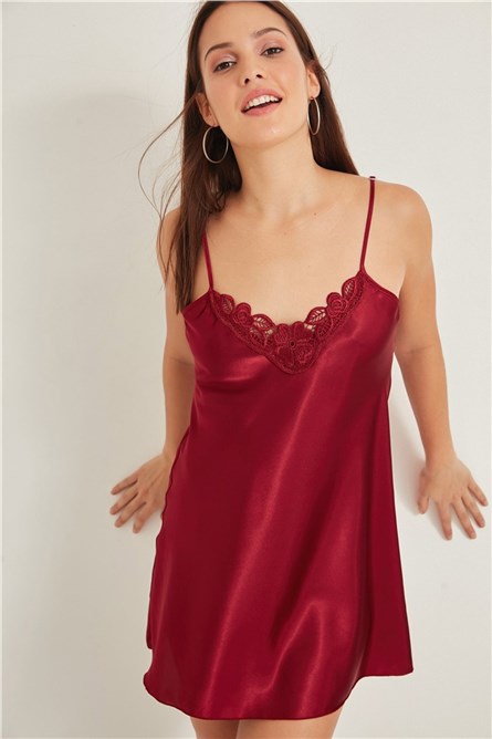 Camisola feminina de cetim 005 - Bordeaux #313673