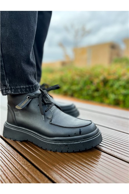 Botas masculinas CH213 com cordões - pretas #365946