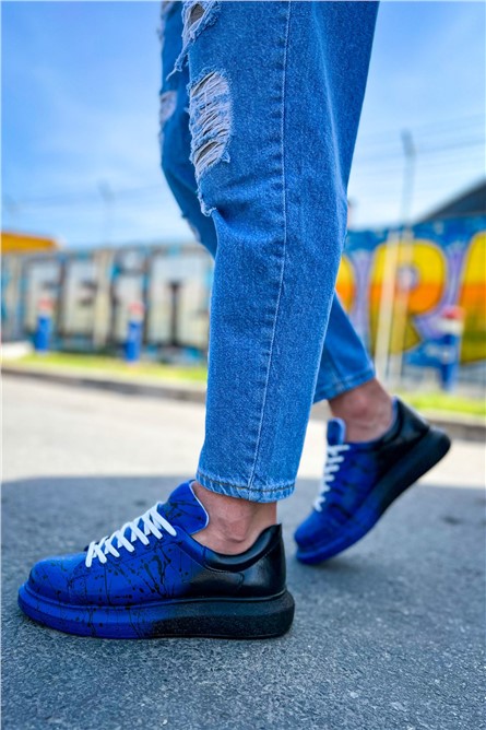 Sapatos masculinos CH254 CBT com cadarço - azul com preto #382113