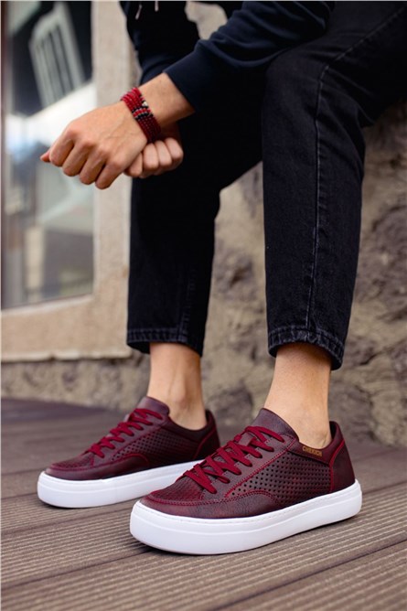 Sapatos unissex Chekich com atacadores CH015 - Borgonha #359355