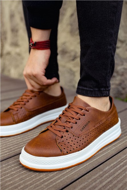 Chekich Sapatos unissex com atacadores CH043 - Taba #359543