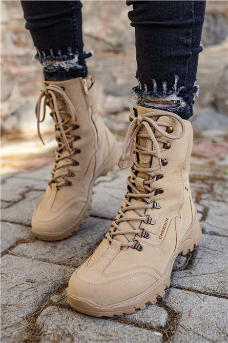 Botas masculinas de camurça Chekich CH051 - bege #359548