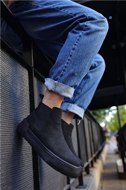 Botas masculinas de camurça Chekich CH069 - pretas #359579